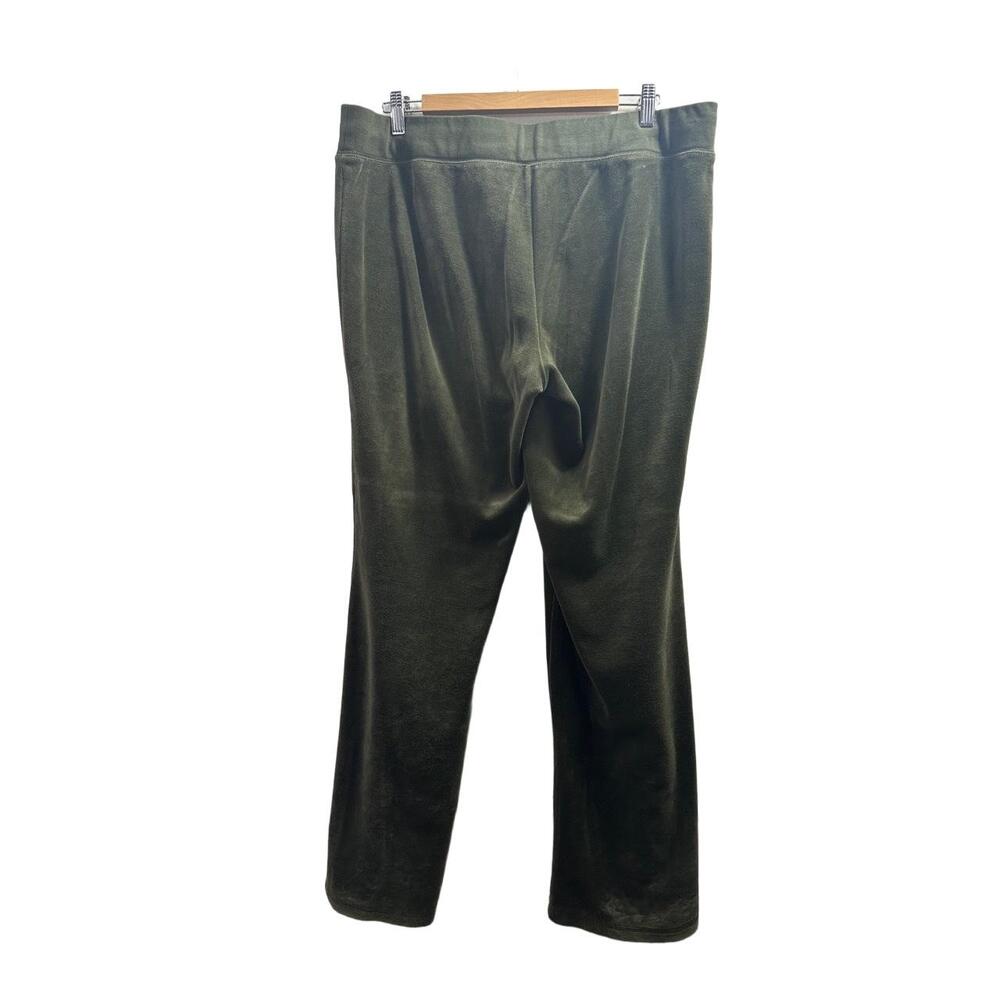 New York And Company Track Pants Womens Size XL Green Velour Velvet Drawstring - Picture 2 of 10